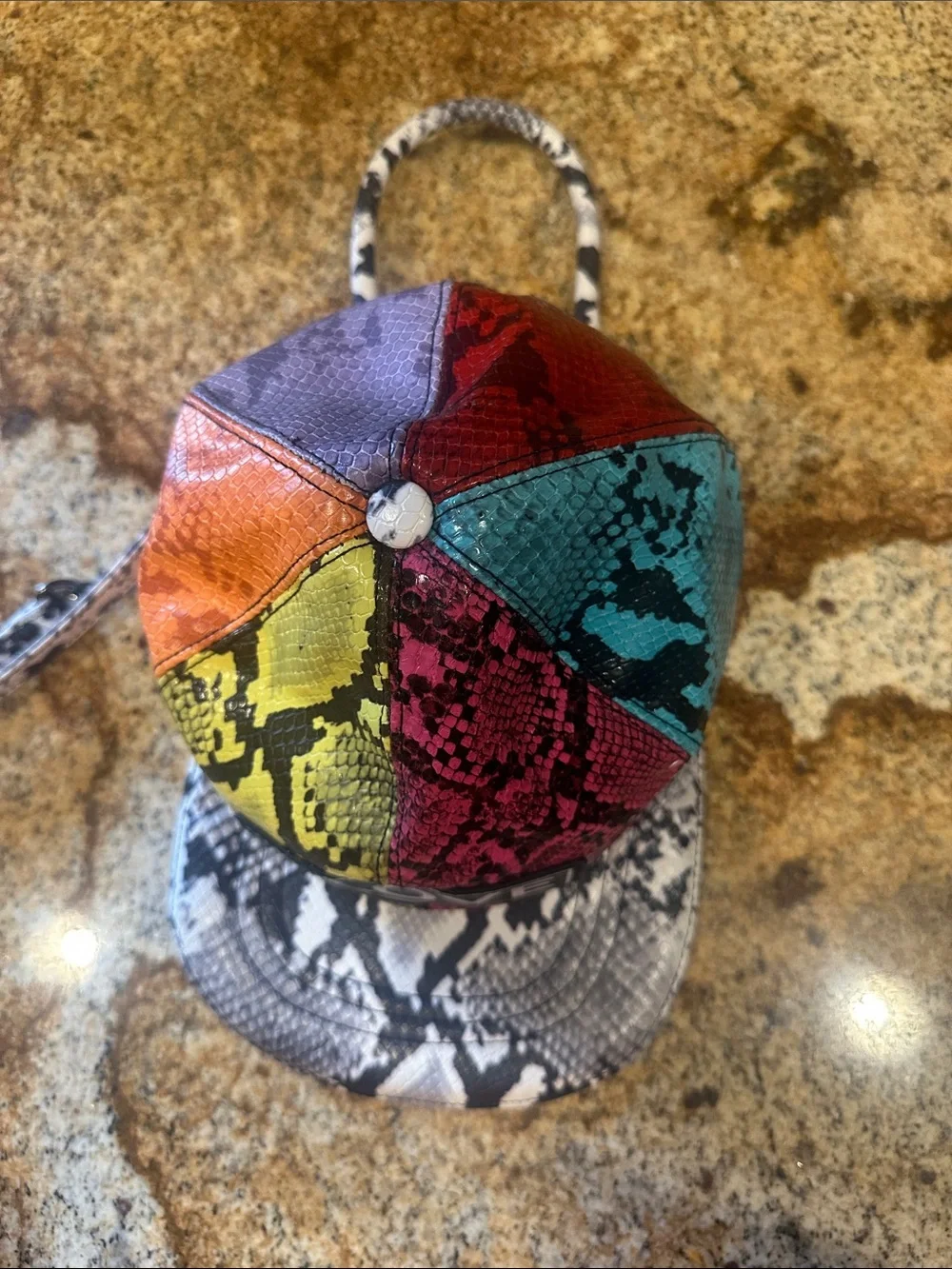 #LOVE Multicolor Snake-Print Kids Cap